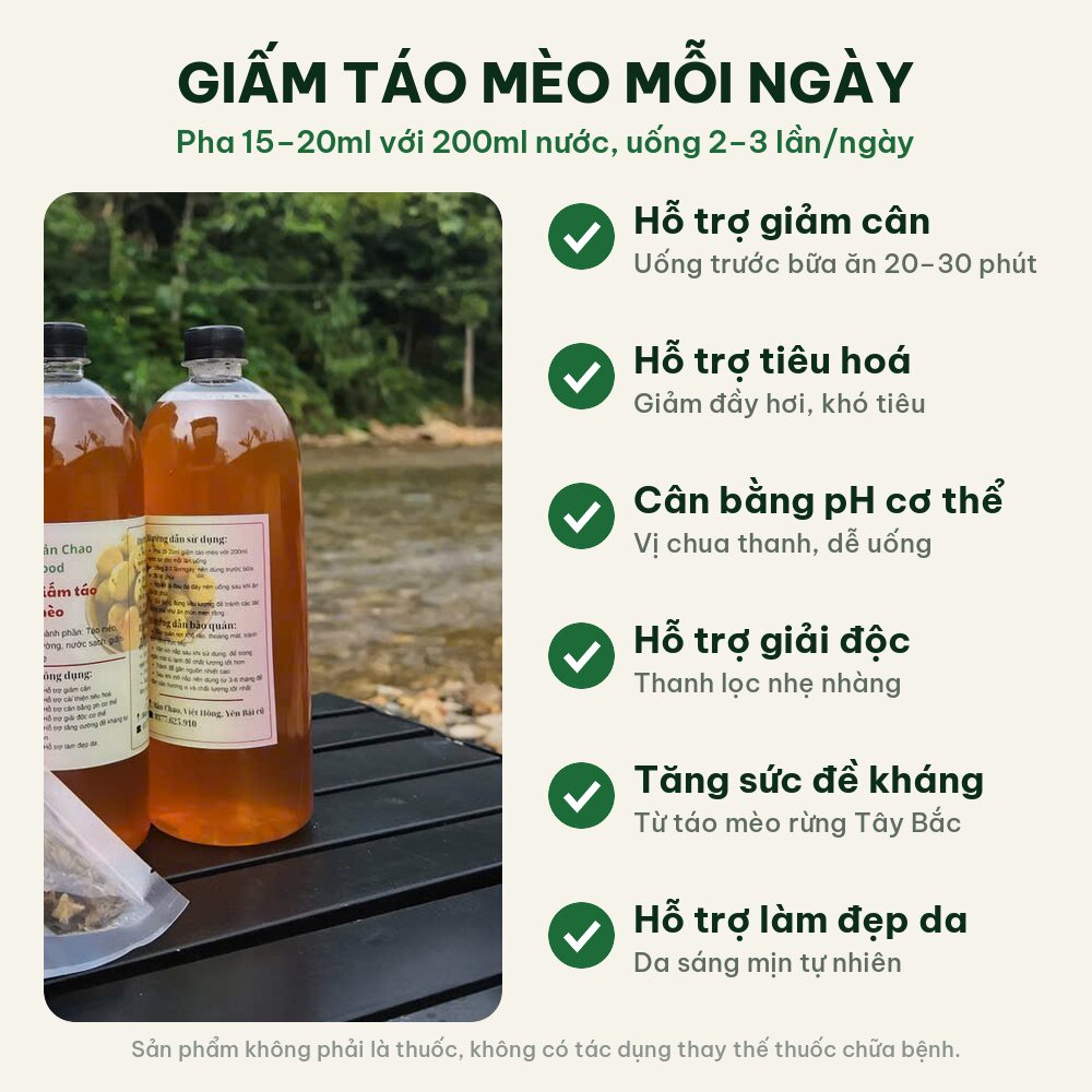 Công dụng của giấm táo mèo